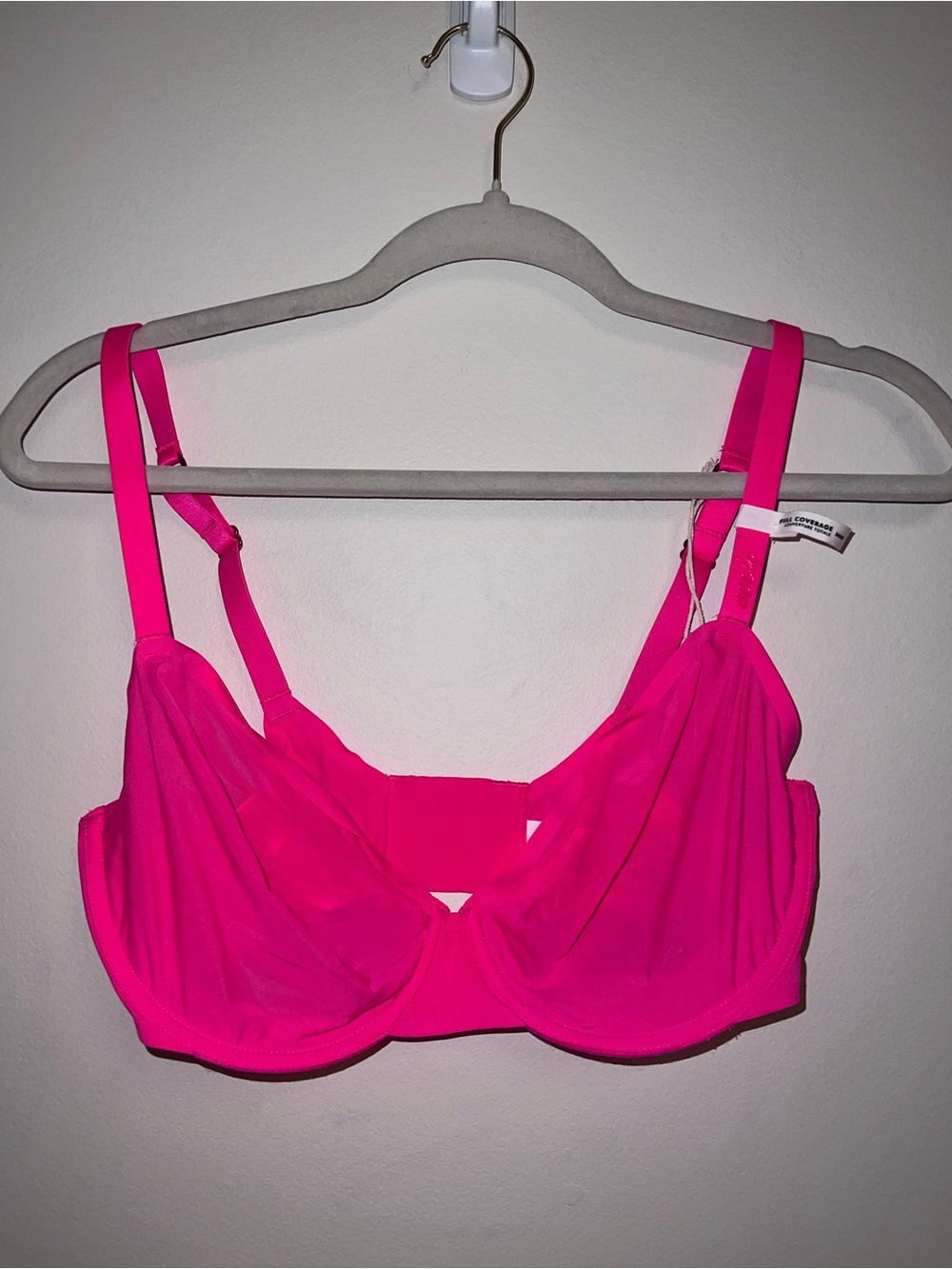 NWT AERIE SMOOTHEZ Full Coverage Not Lined Bra Hot Neon Pink 34DDD